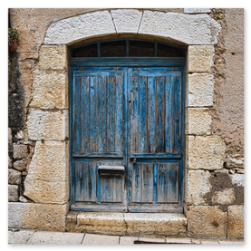 Eingangsbereich mit farbigem Statement-Motiv